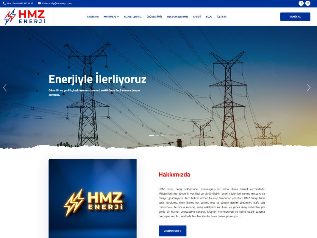 HMZ Enerji Kurumsal İnternet Sitemiz Açıldı